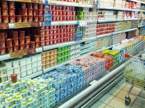 Israeli yogurt aisle
